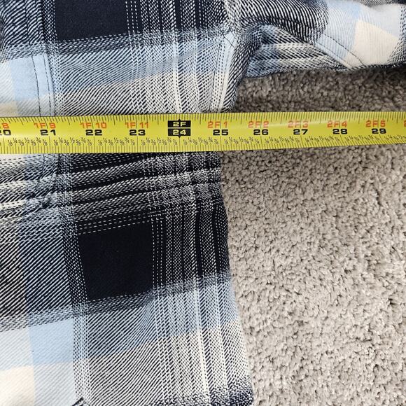 Duluth Folklore Flannel Insulated Duster Jacket Womens XL Blue Plaid - Picture 8 of 11